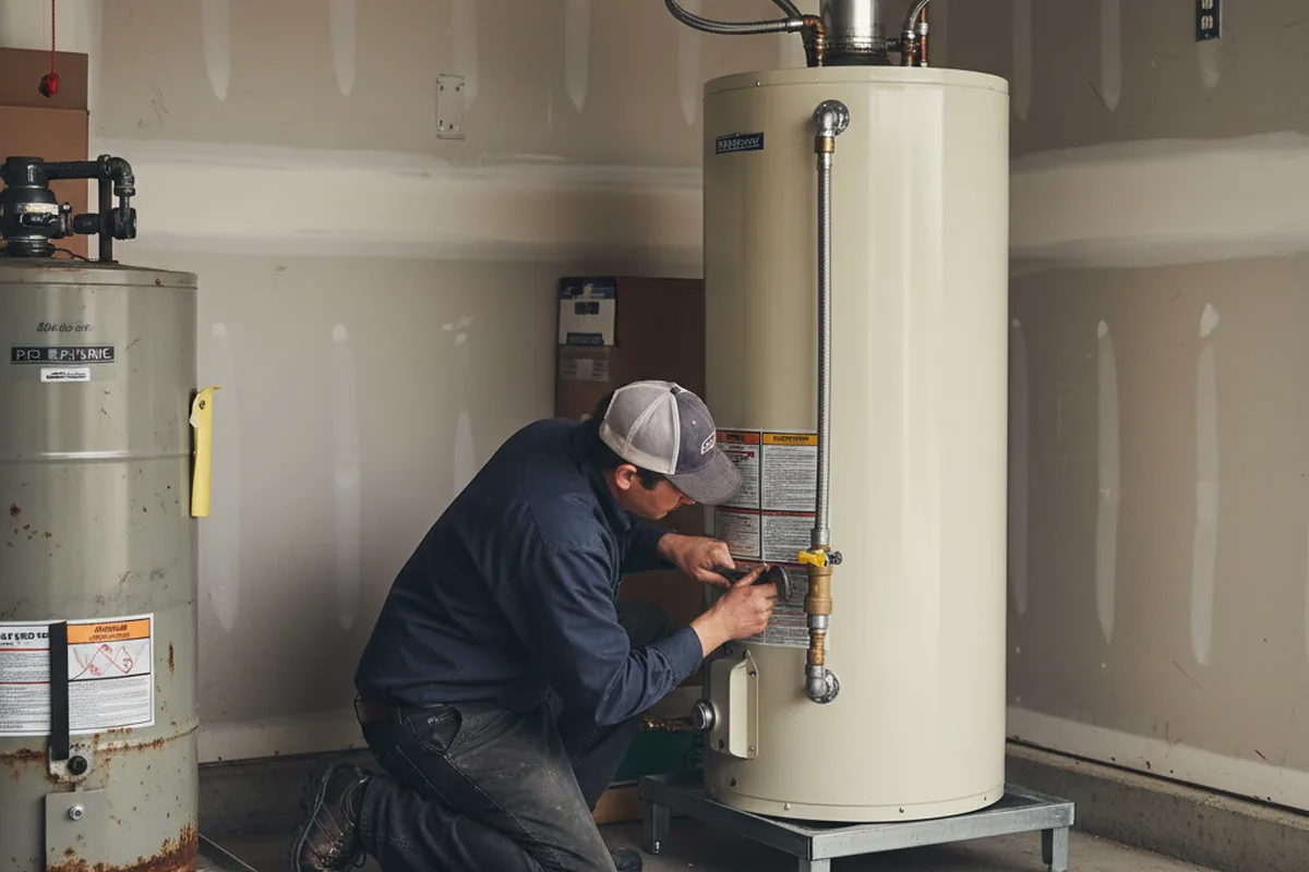 Water heater and shutoff valve replacement in Cutler