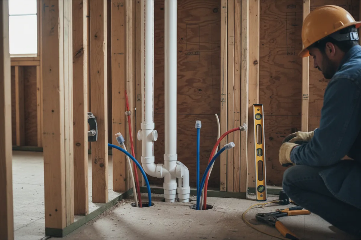 Drain and supply rough-in during Garbage Disposal Repair in Cutler